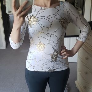 Small beaded cache knit top